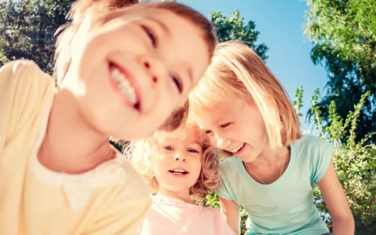 children smile playfully