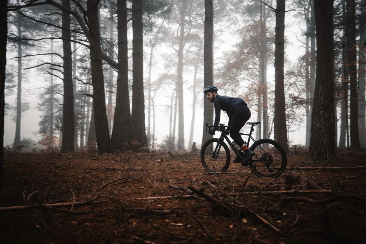 Cyclist in woods