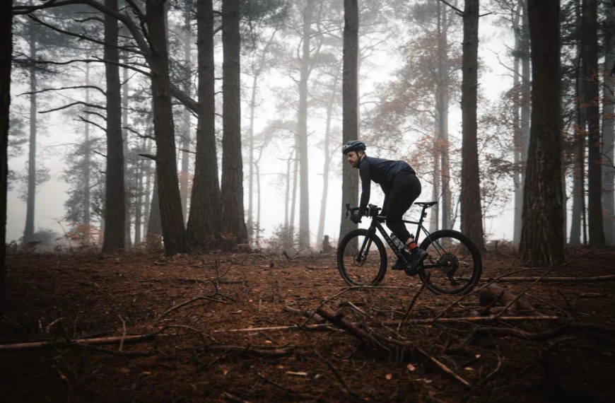 cyclist in woods 1
