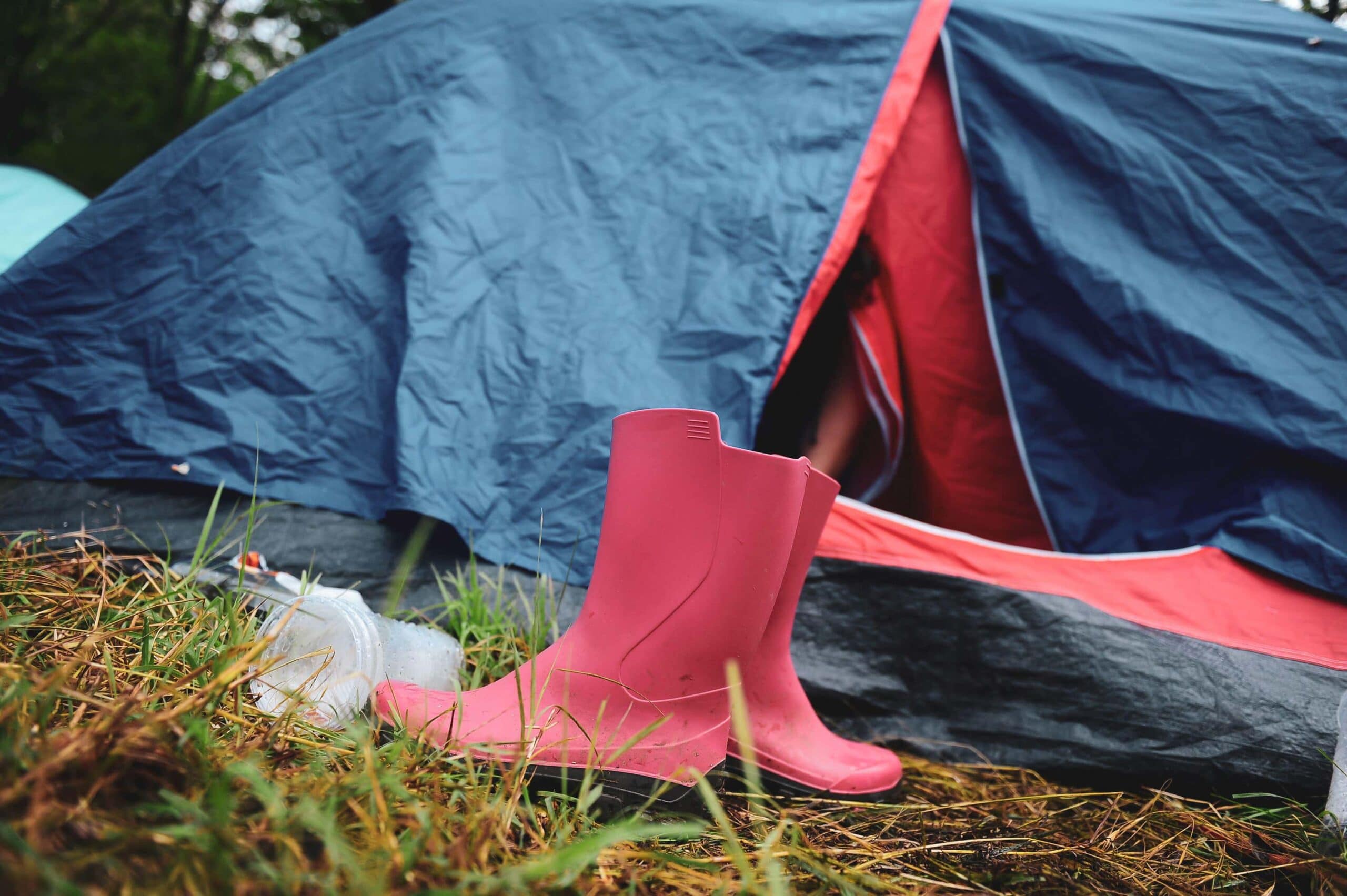 wellies outside a tent scaled