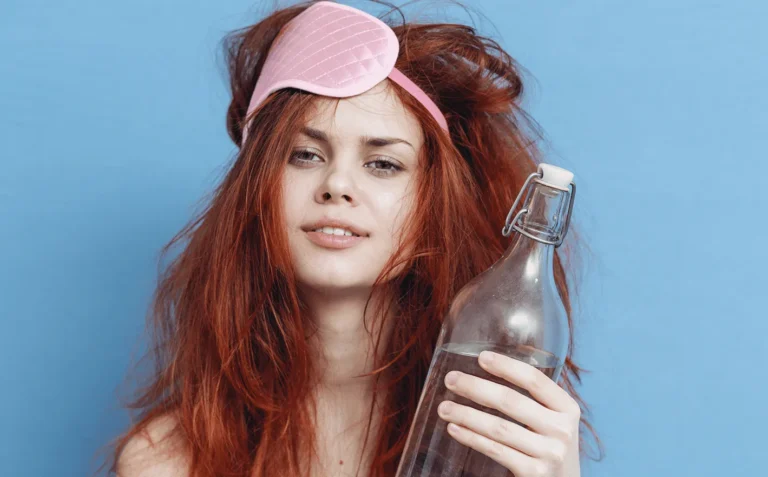 woman looking hungover