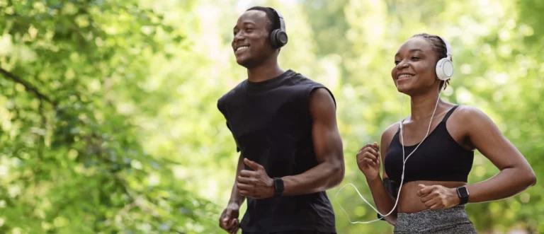 couple jog outdoors
