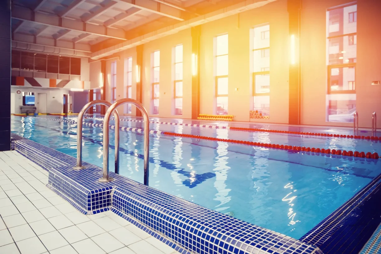 swimming pool in modern gym