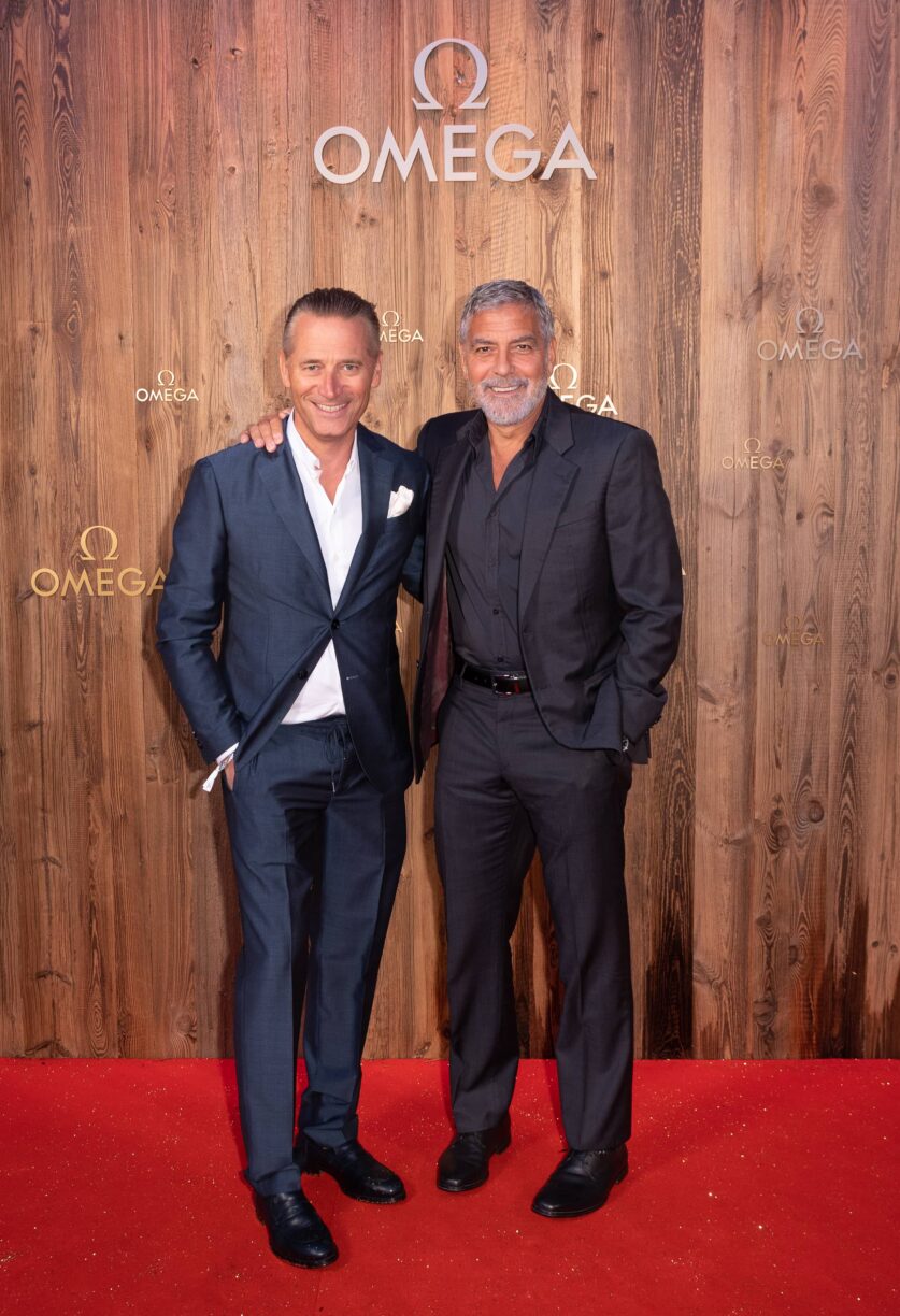 Raynald aeschlimann with george clooney omega masters