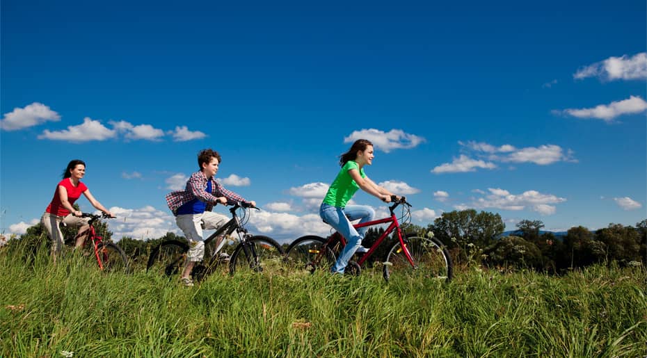 family cycling