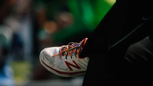 new balance shoe with rainbow laces