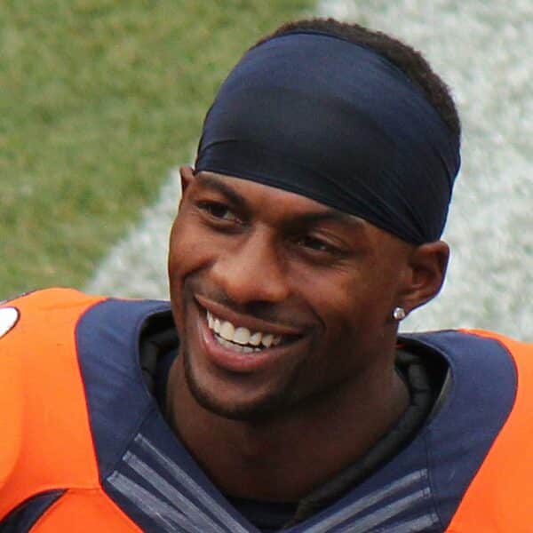 Emmanuel Sanders playing for the denver broncos in 2014