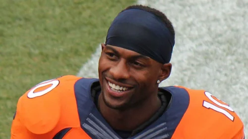 Emmanuel Sanders playing for the denver broncos in 2014