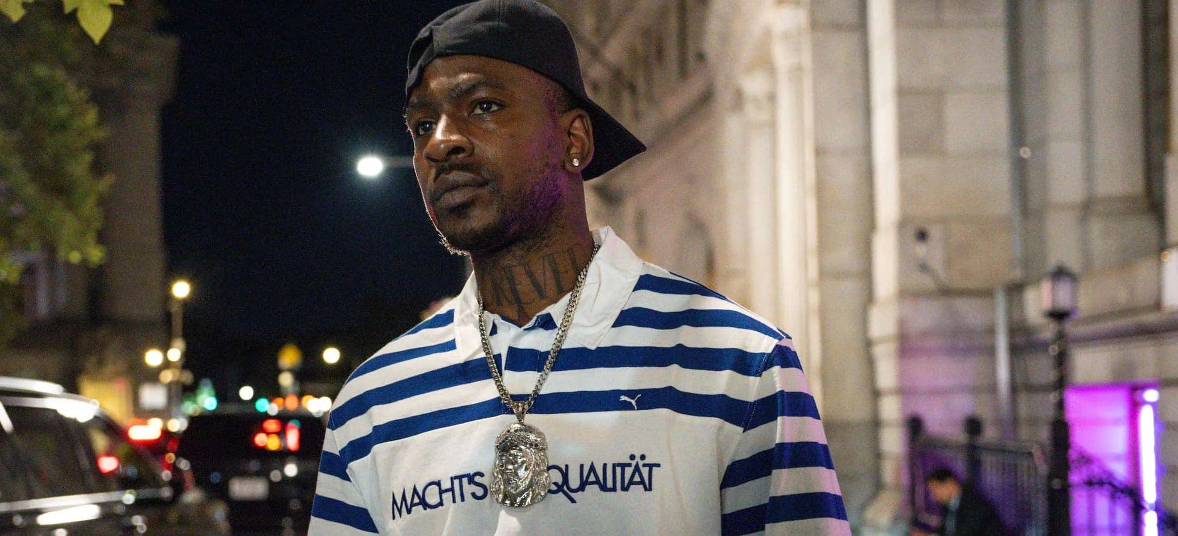 Skepta photographed outside on street