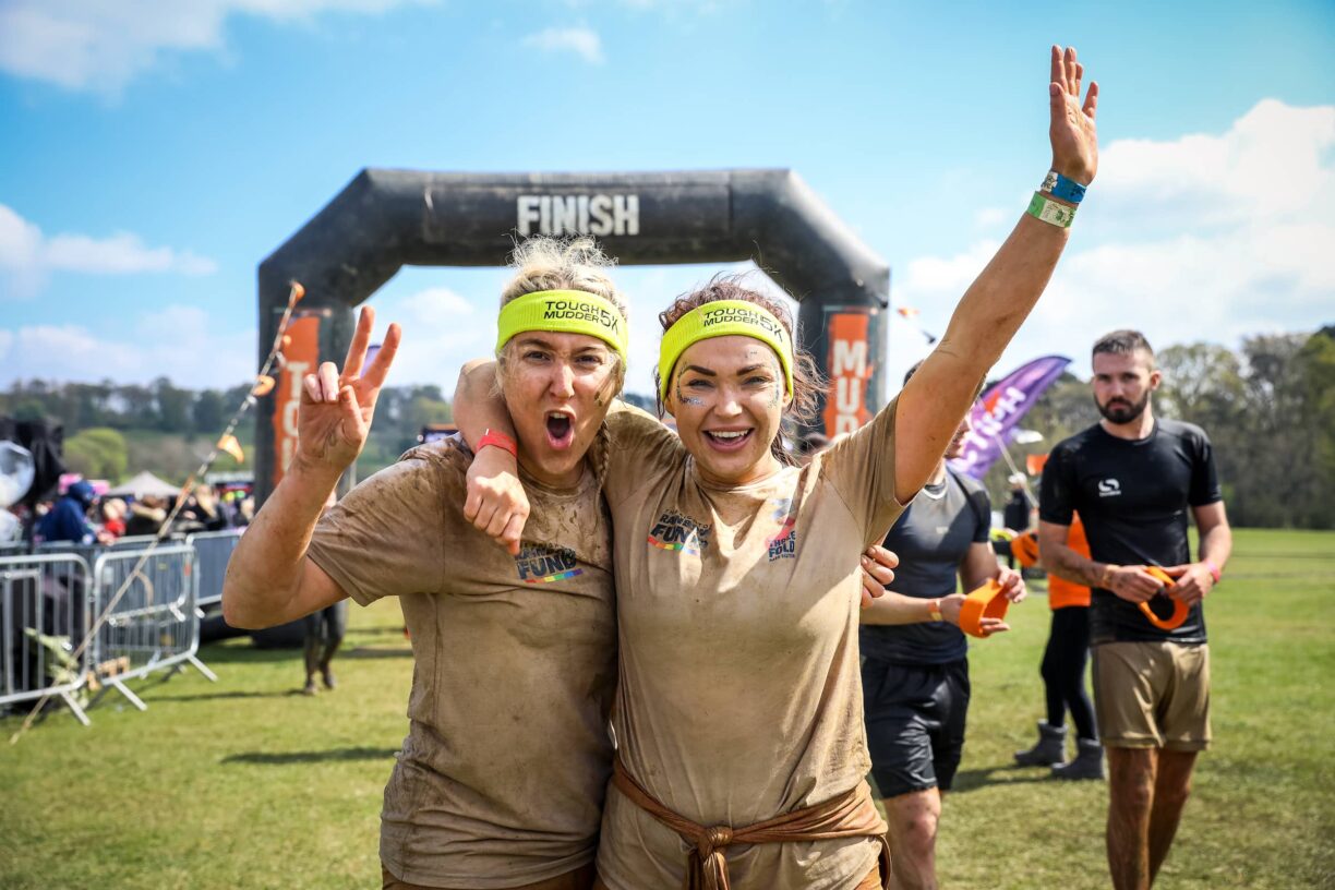 tough mudder pair at finish line