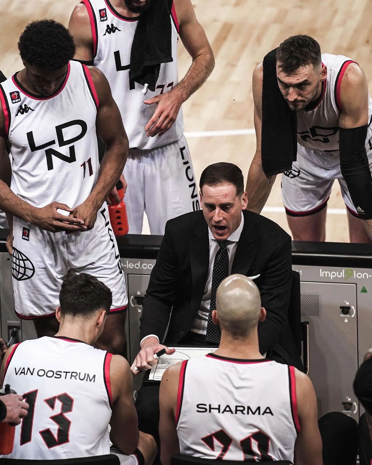 London Lions coached on the sidelie