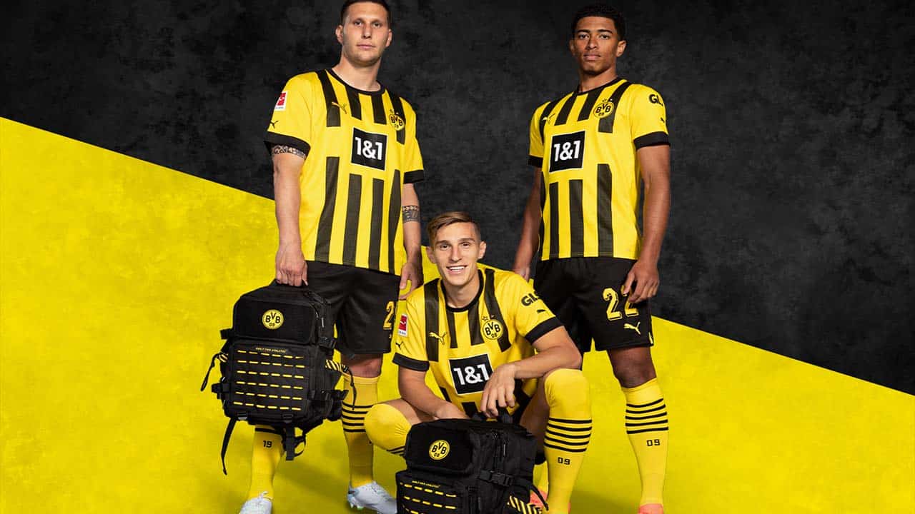Borrusia dortmund team with built for athletes backpack