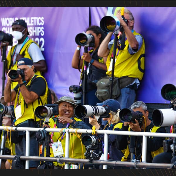 photographers at world athletics championships