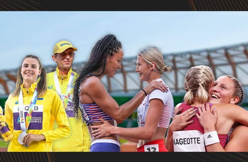 various athletes celebrate