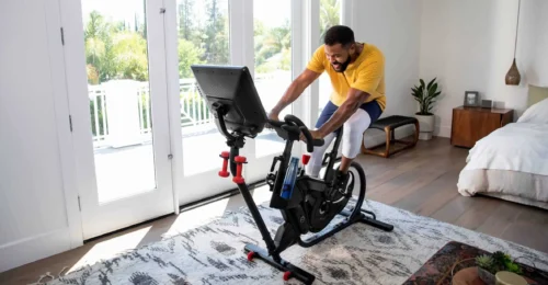 Velocore fitness instructor on bike