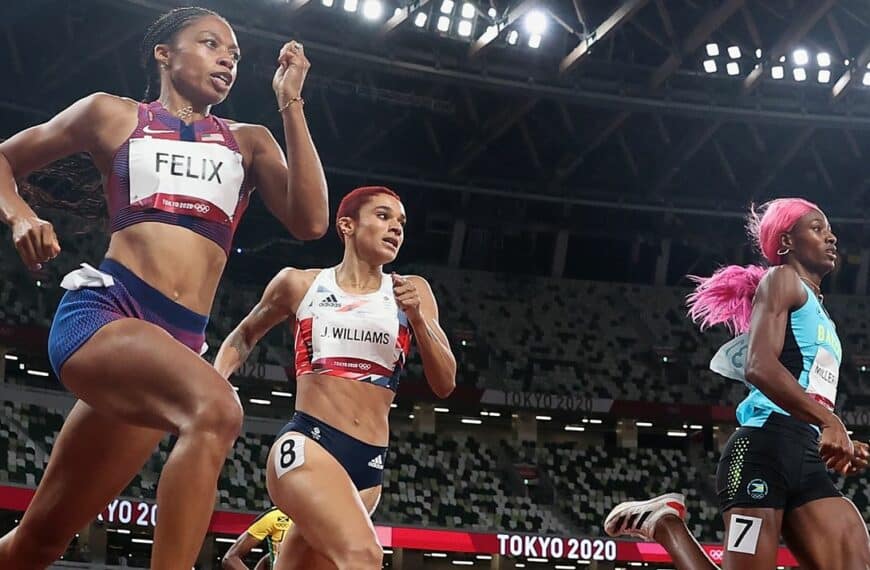athletes compete on olympic stadium