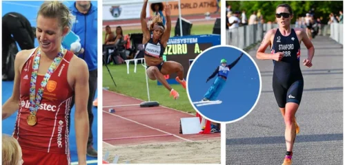 Non Stanford (Triathlon) Abigail Irozuru (Athletics), Alex Danson-Bennett (Hockey) and Lloyd Wallace (Freestyle Skiing)