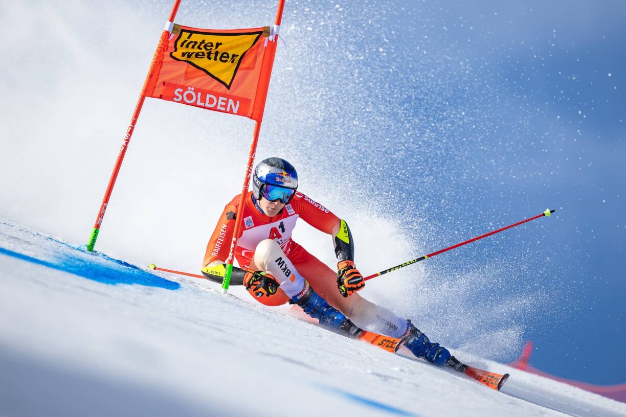 marco odermatt on the giant slalom