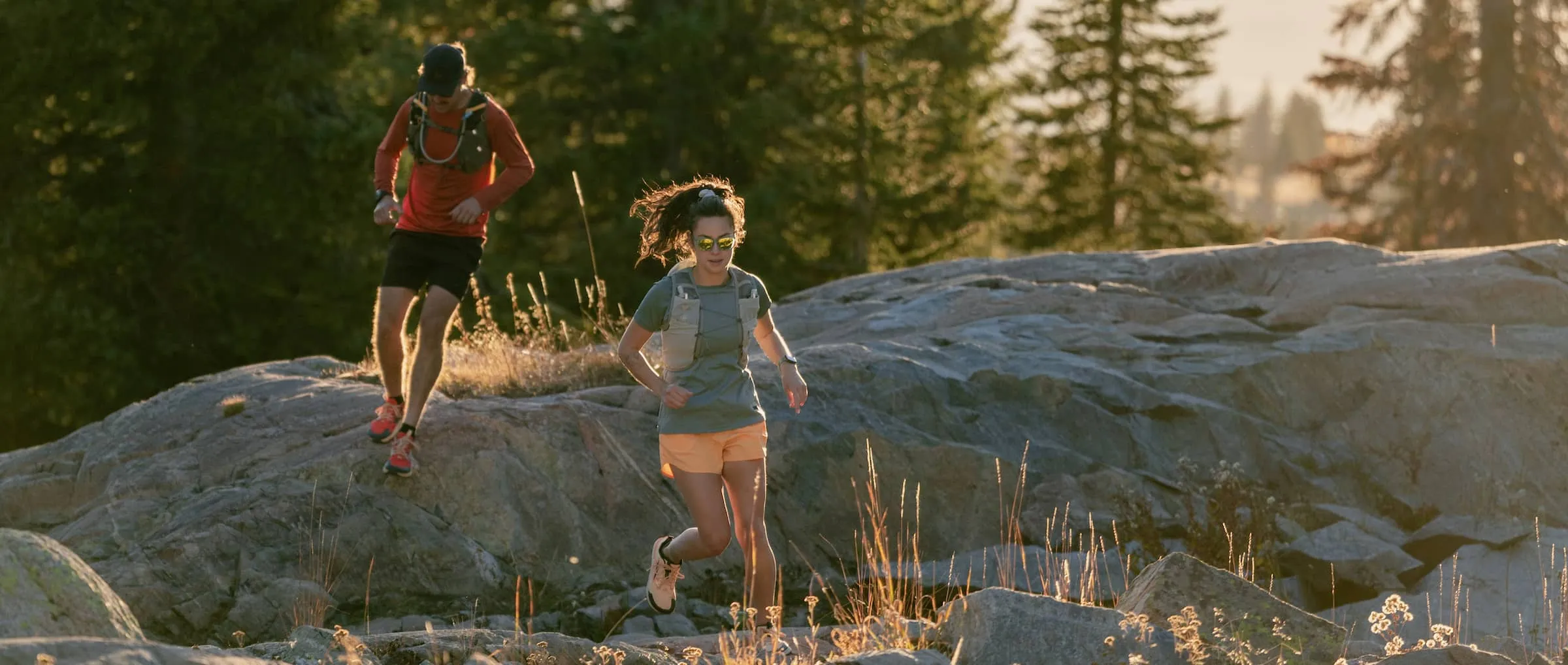 Trail runners wearing Lone Peak 7