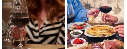 cote brasserie diners drinking wine