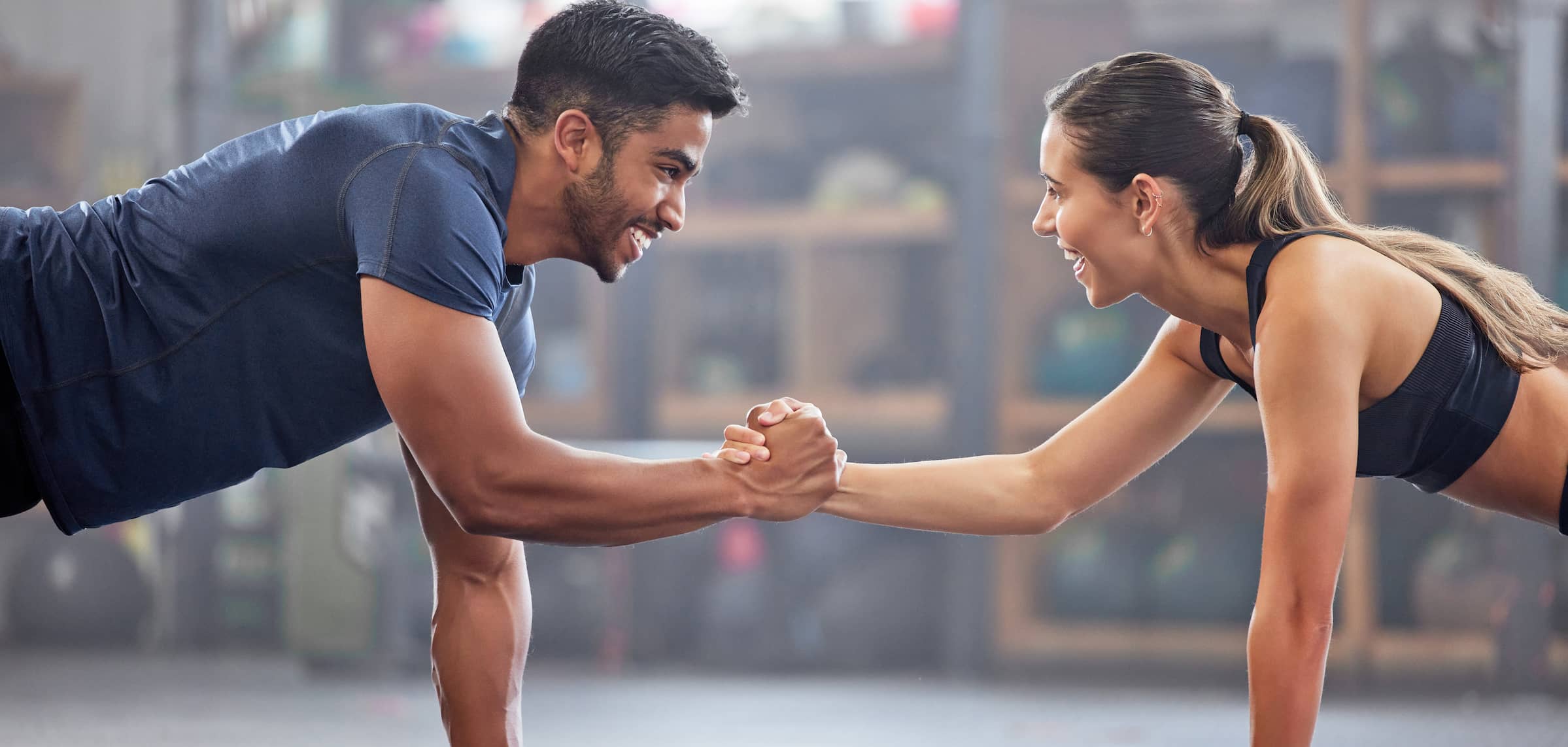 Fitness couple doing workout training