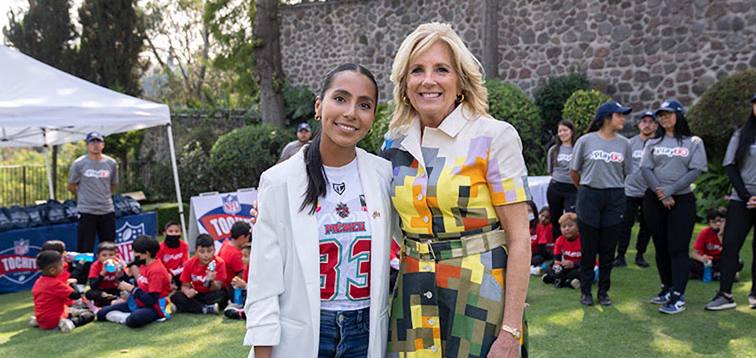 First lady of the united states visits tochito nfl flag football program in mexico city