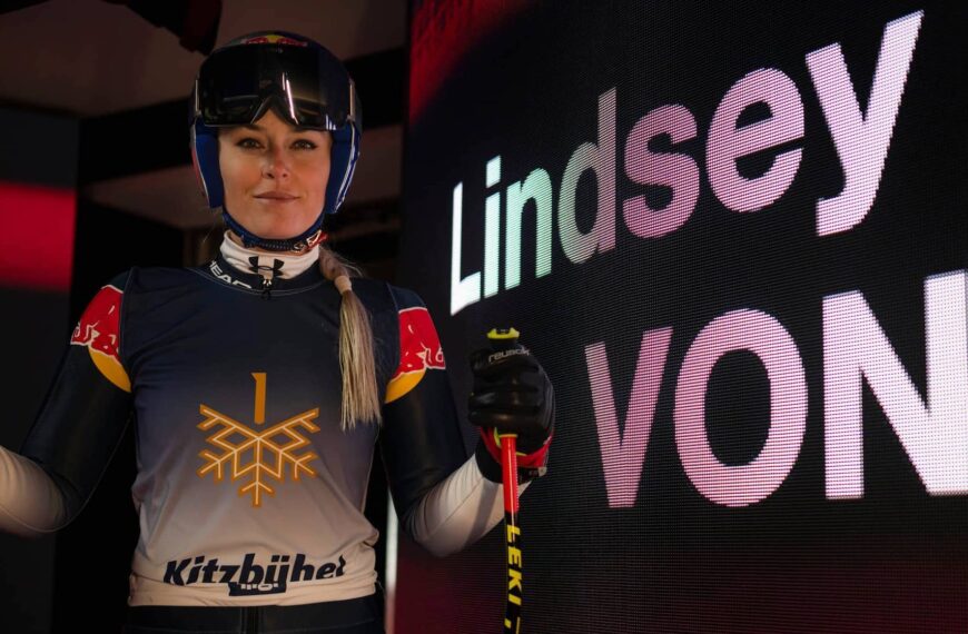 Lindsey Vonn of the United States seen in Kitzbuehel, Austria on January 16, 2023