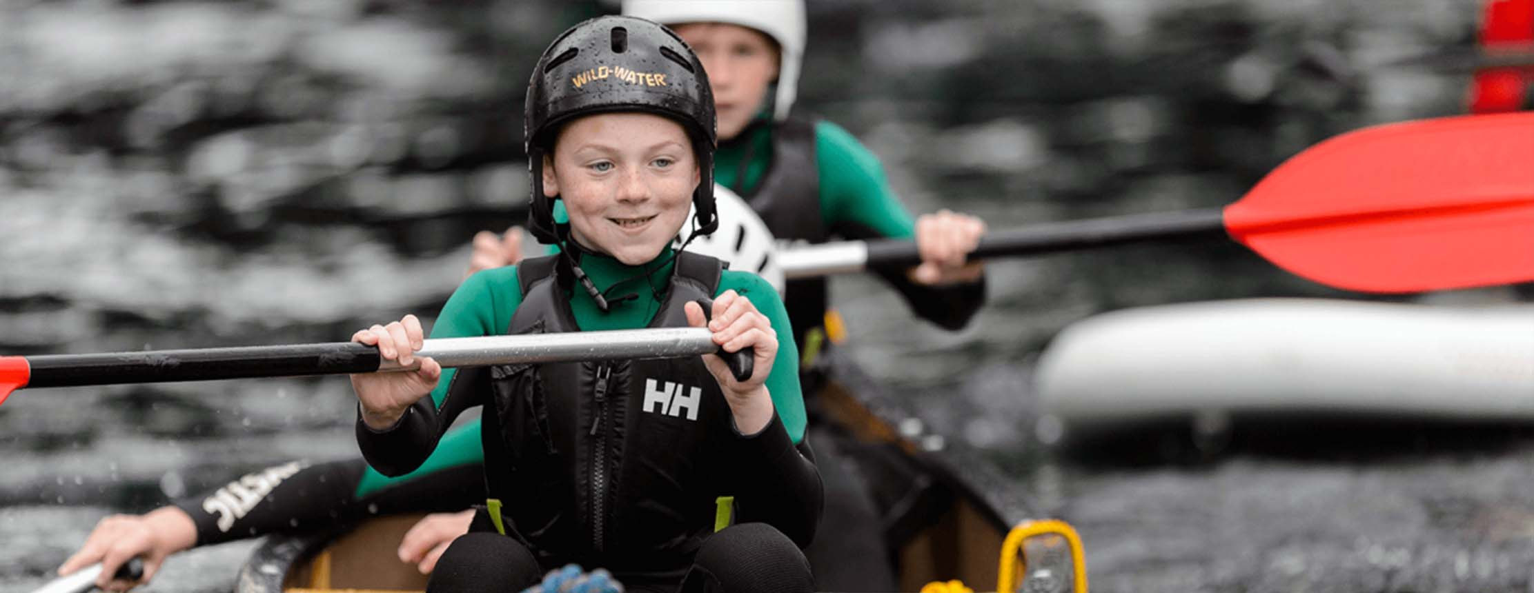 Youngsters canoeing