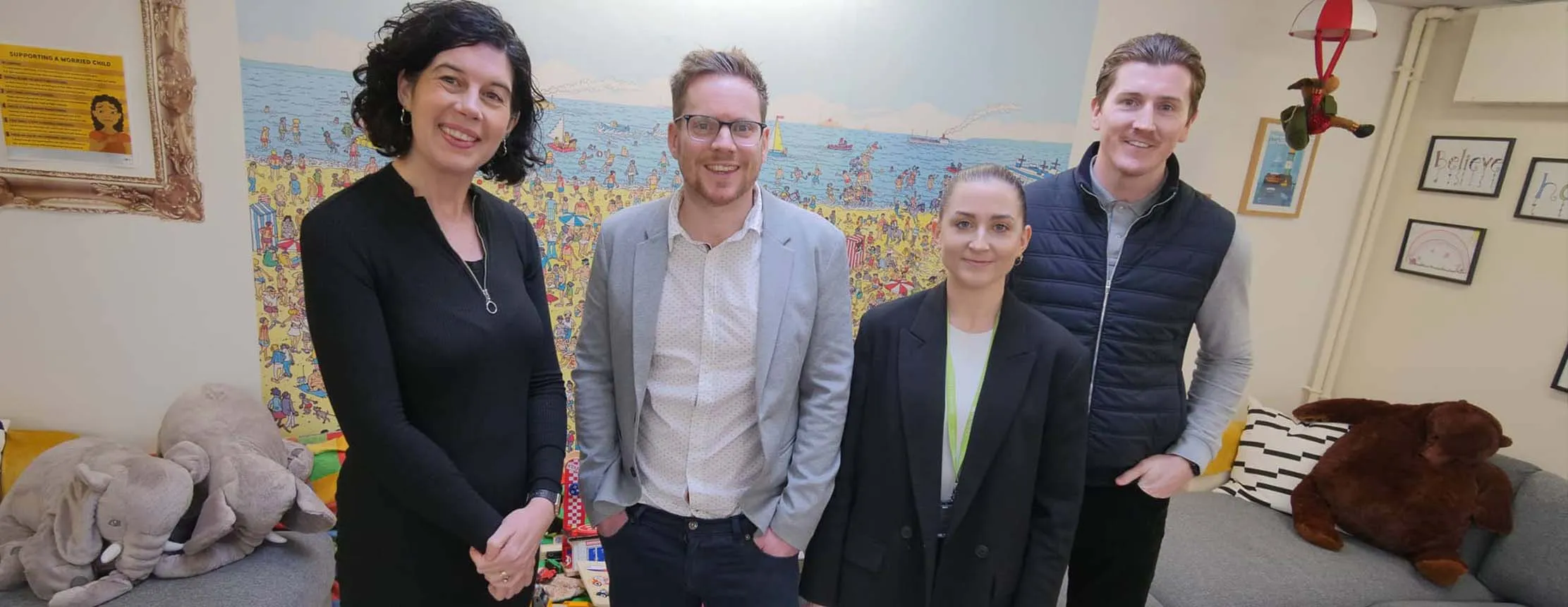 Clare Sullivan, Barnardo's; Peter Wilkinson, head of sales and marketing The Bannatyne Group, Sarah Marsh, Barnardo's and Jack Tully, national corporate account manager The Bannatyne Group