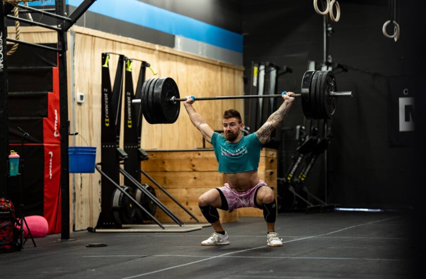 CrossFits Nick Mathew squats with barbell