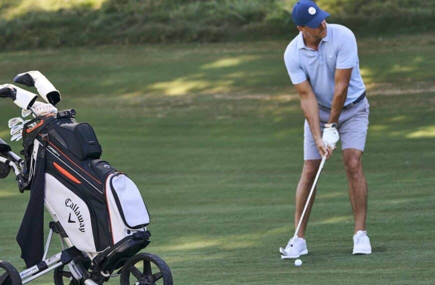A Golfer Using Callaway ORG 14 Cart Bag