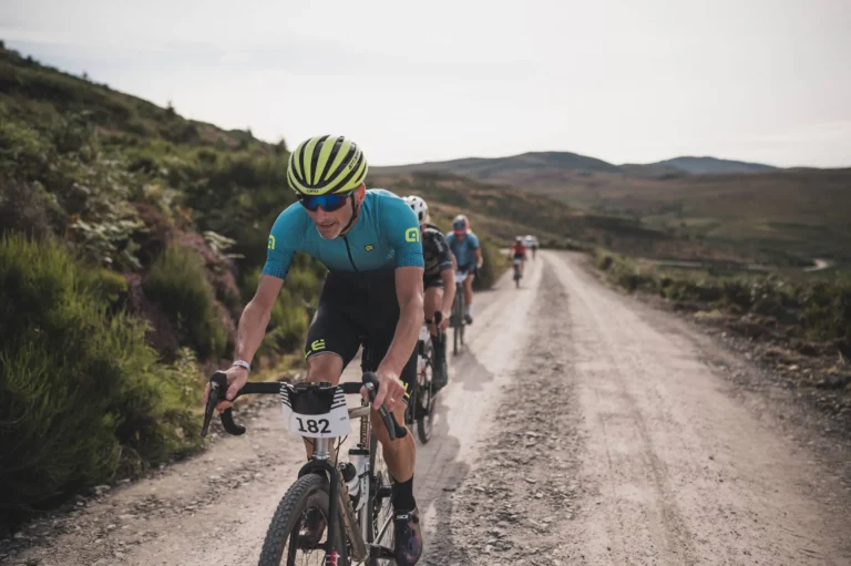 cyclists on gravel track