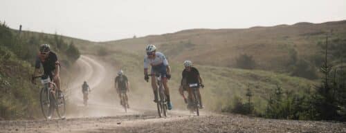 cyclists on gravel road