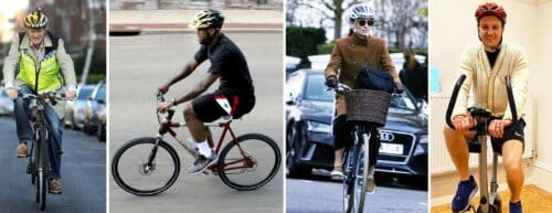 jeremy vine, LeBron james, pippa middleton and dan walker on their bikes
