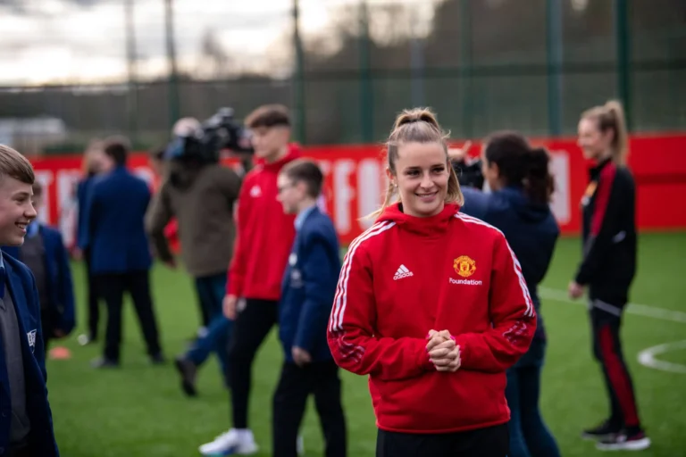Ella Toone meets Swinton high school students