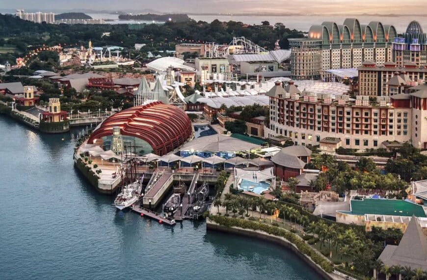 Resorts World Sentosa from the air