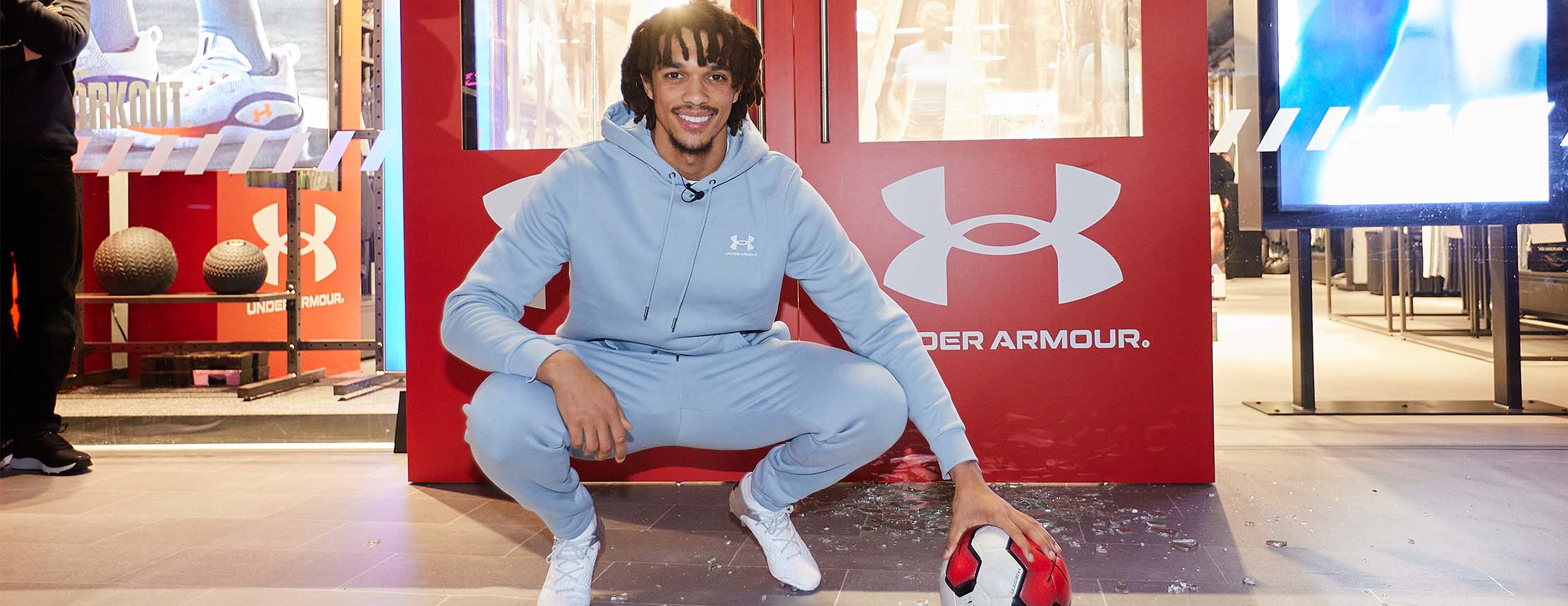 Trent alexander-arnold smashes open new under armour brand house in liverpool