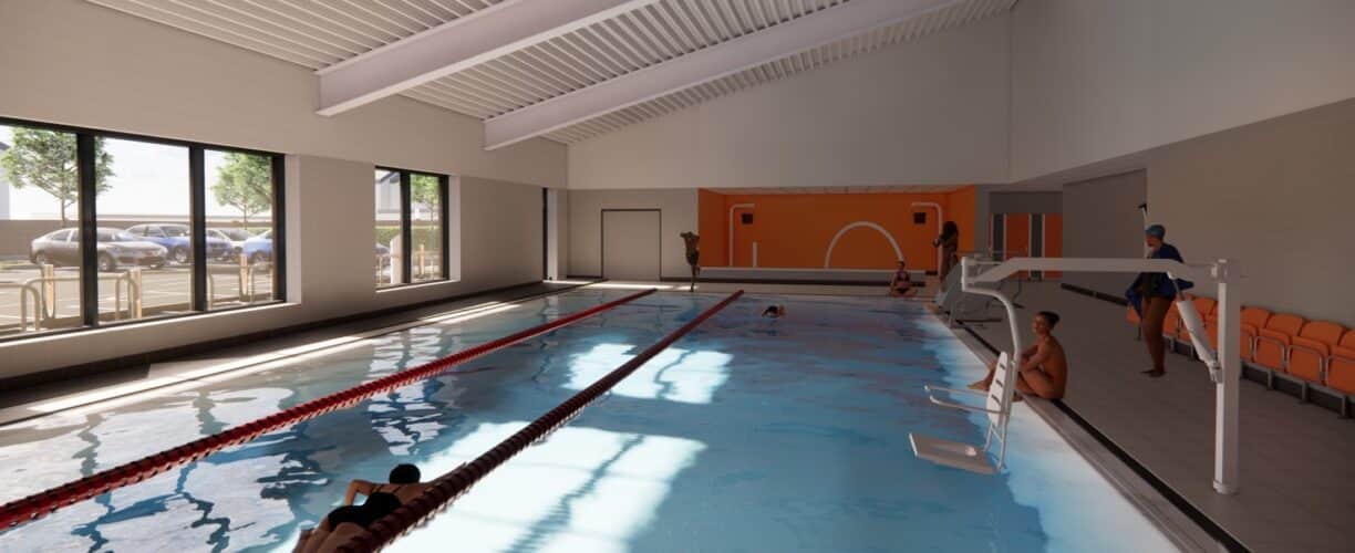 The warsop health hub swimming pool cgi