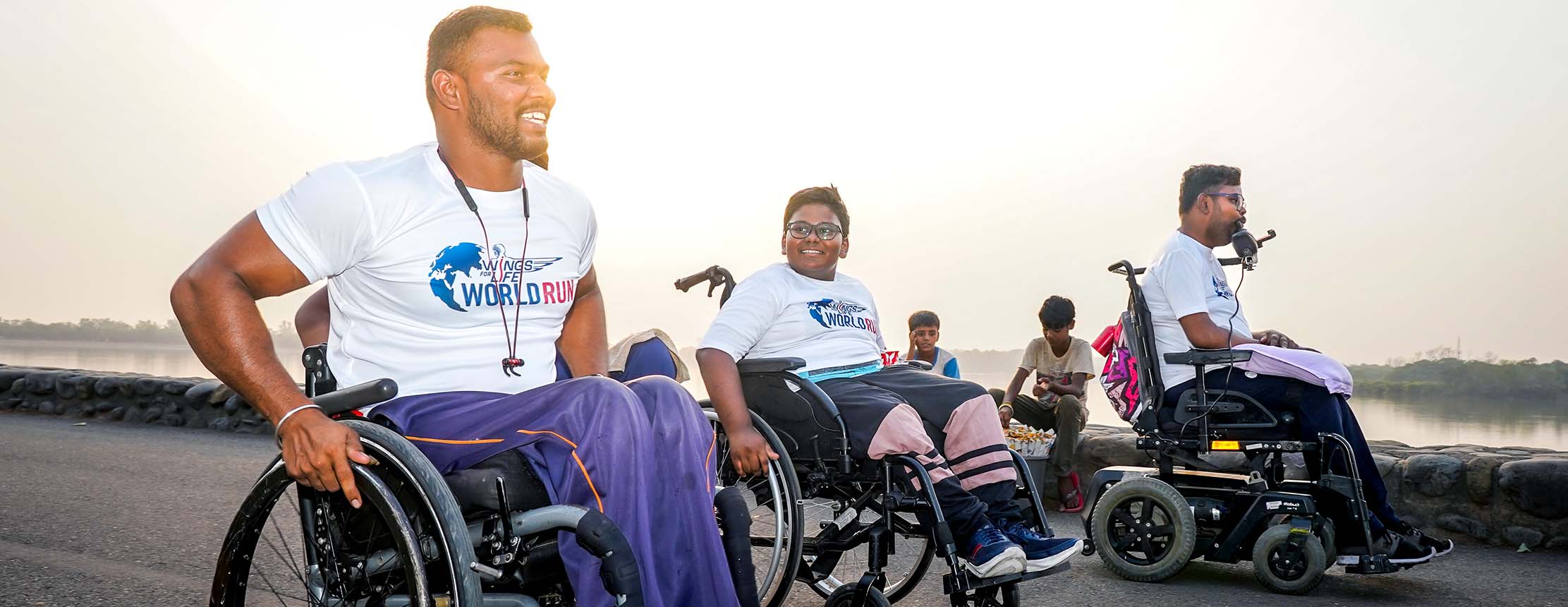 Participants perform during the wings for life world run app run in chandigarh, india