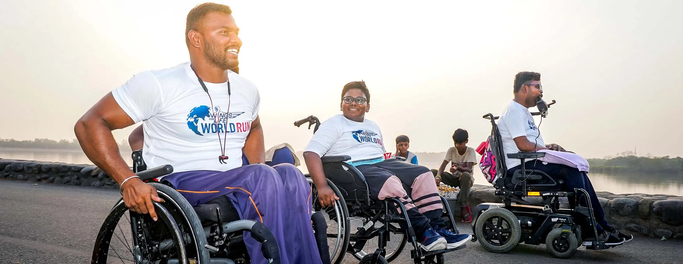 Participants perform during the Wings for Life World Run App Run in Chandigarh, India