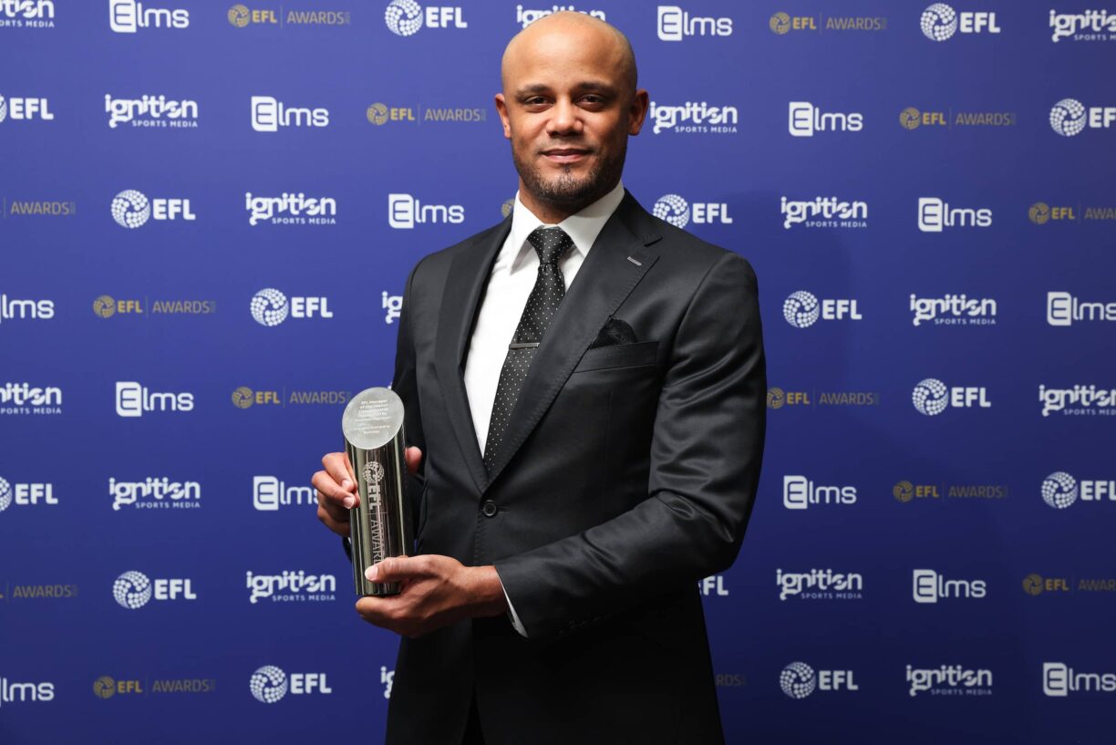 Vincent kompany was named as the efl championship manager of the season