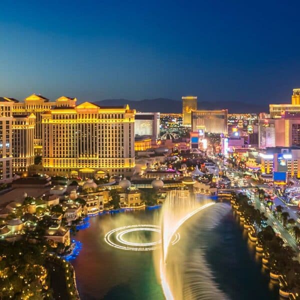 aerial Las Vegas at night