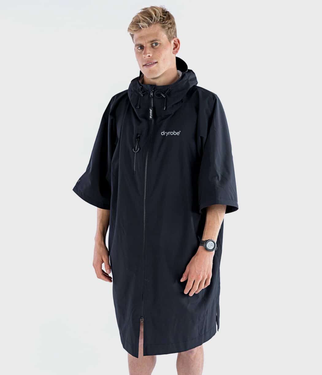 swimmer wearing dryrobe