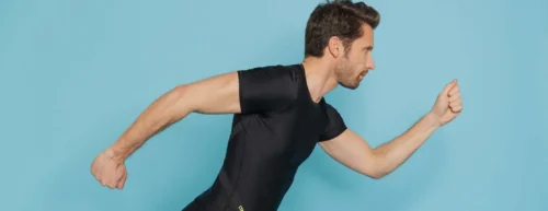 fitness male wearing percko running top