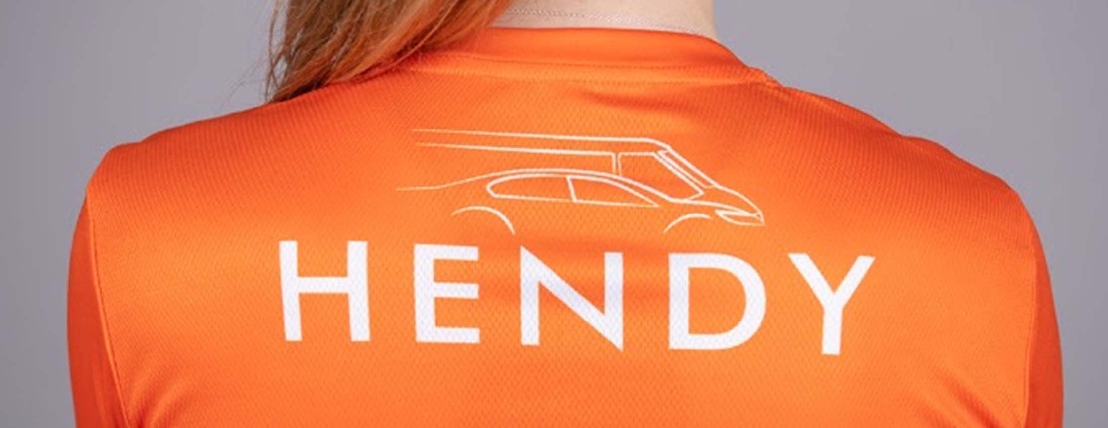 Hendy sponsorship on t-shirt