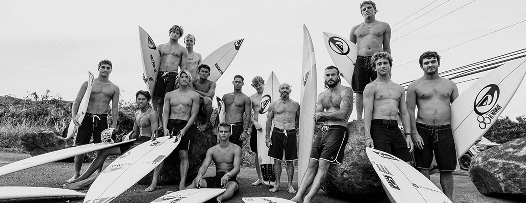 Surfers in their quiksilver boardshorts