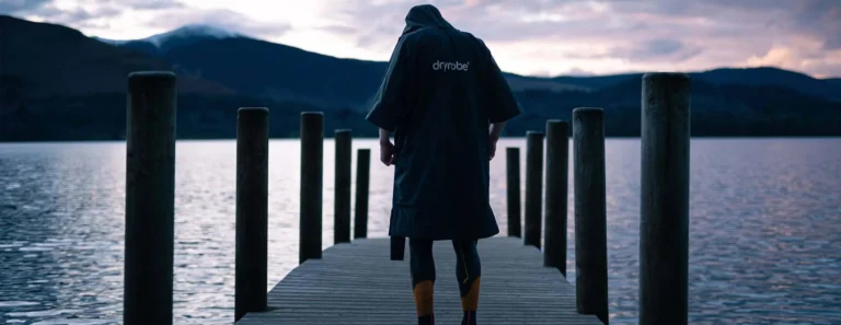 swimmer wearing dryrobe