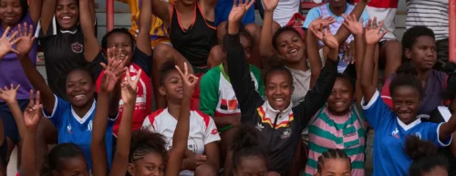 youth girl rugby supporters