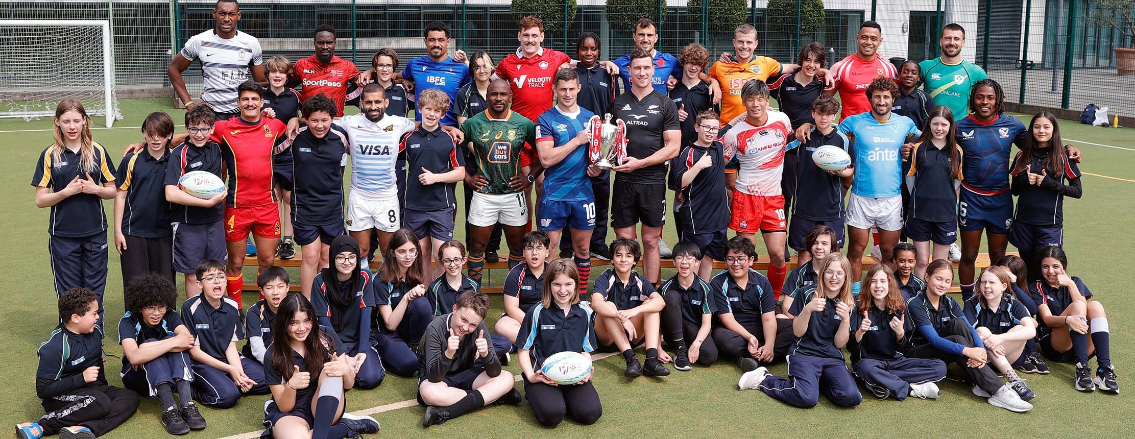 Captain's photo prior to the hsbc london sevens at holland park school on 17 may, 2023 in london, united kingdom.