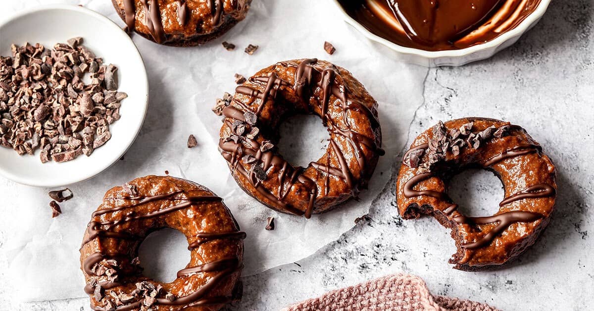 Chocolate almond protein doughnuts 